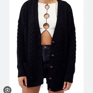 BDG Black Aran Mix Stitch Cardigan size S-M